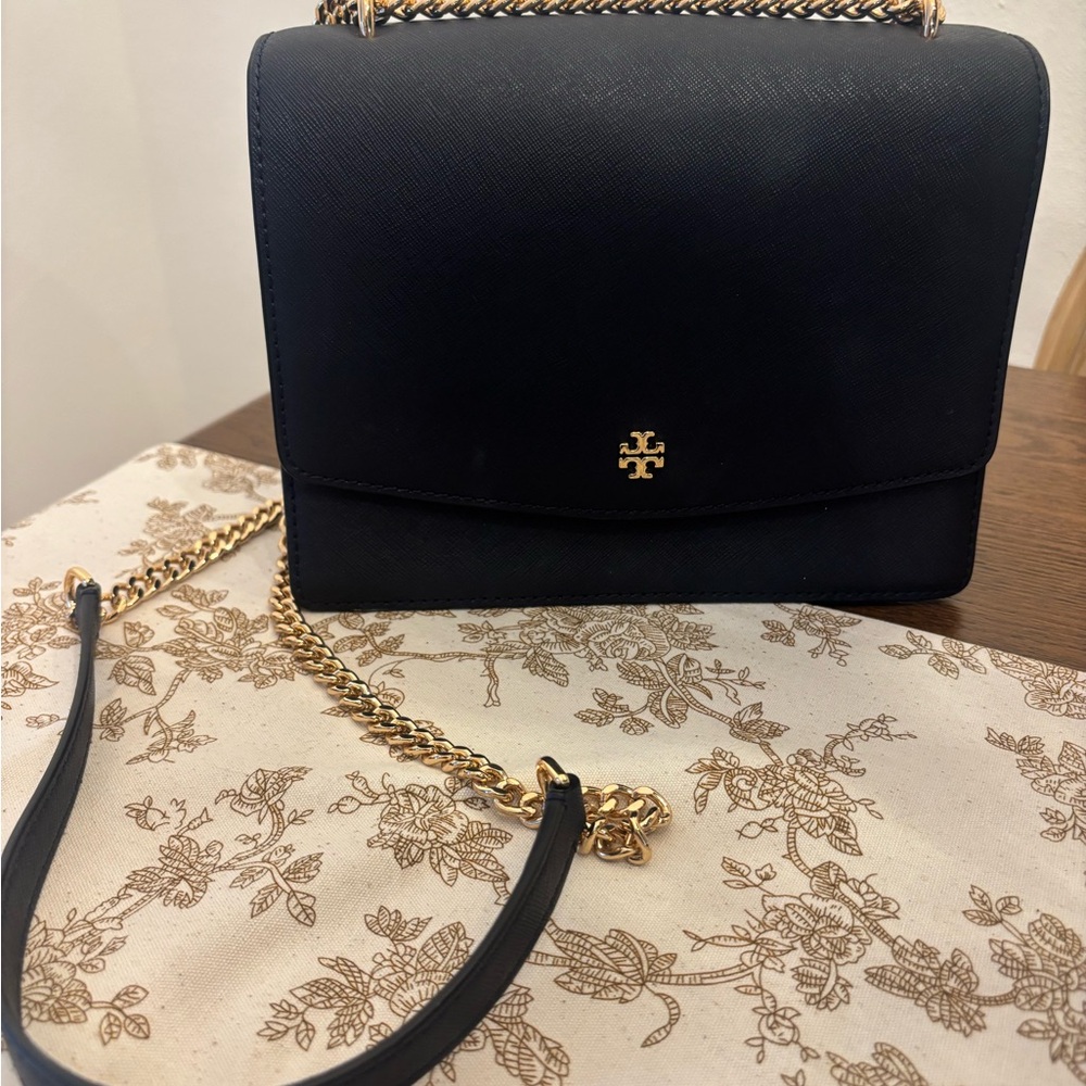Tory Burch Navy Crossbody Bag with Gold Chain - Picture 7 of 11